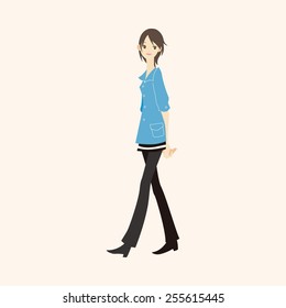 lady girl cartoon theme elements vector,eps