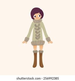 lady girl cartoon theme elements vector,eps