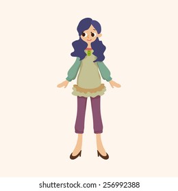 lady girl cartoon theme elements vector,eps