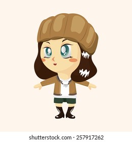 lady girl cartoon theme elements