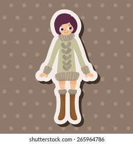 lady girl cartoon theme elements vector,eps