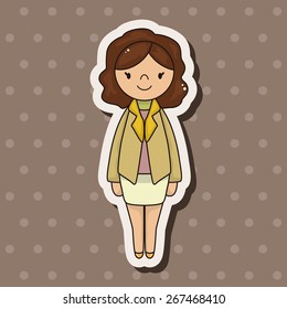 lady girl cartoon theme elements vector,eps