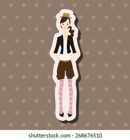 lady girl cartoon theme elements vector,eps
