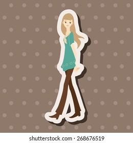 lady girl cartoon theme elements vector,eps