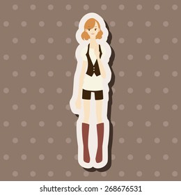 lady girl cartoon theme elements vector,eps