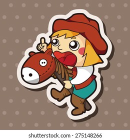 lady girl cartoon theme elements
