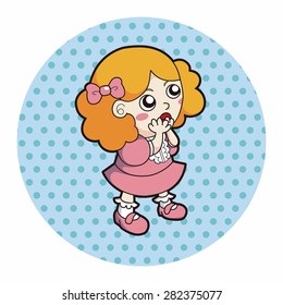 lady girl cartoon theme elements