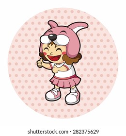 lady girl cartoon theme elements