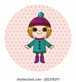 lady girl cartoon theme elements