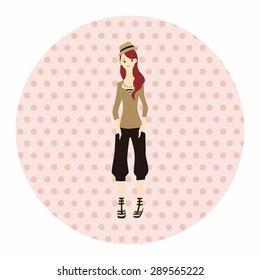 lady girl cartoon theme elements vector,eps
