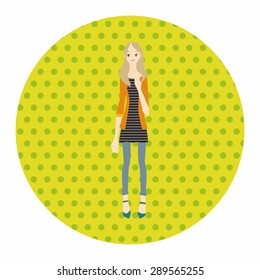 lady girl cartoon theme elements vector,eps