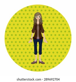 lady girl cartoon theme elements