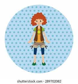 lady girl cartoon theme elements vector,eps
