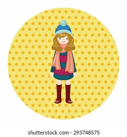 lady girl cartoon theme elements