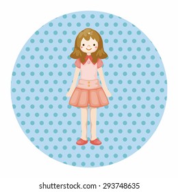 lady girl cartoon theme elements