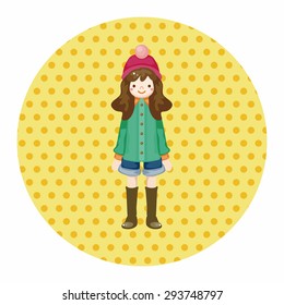 lady girl cartoon theme elements