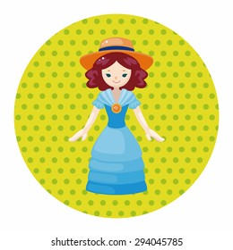 lady girl cartoon theme elements