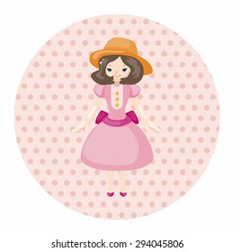 lady girl cartoon theme elements
