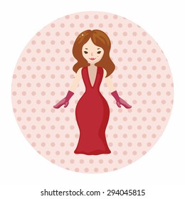 lady girl cartoon theme elements
