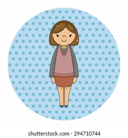 lady girl cartoon theme elements vector,eps