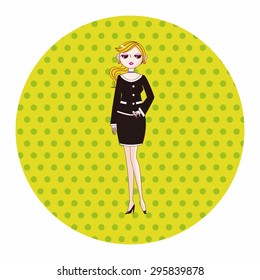 lady girl cartoon theme elements