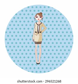 lady girl cartoon theme elements