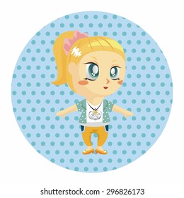 lady girl cartoon theme elements