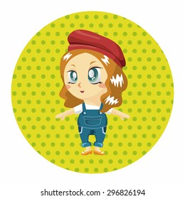 lady girl cartoon theme elements