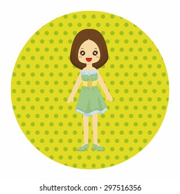 lady girl cartoon theme elements