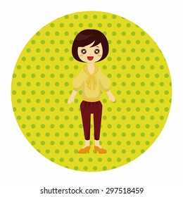 lady girl cartoon theme elements