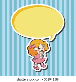 lady girl cartoon theme elements