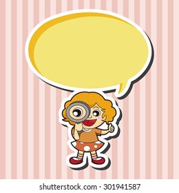 lady girl cartoon theme elements
