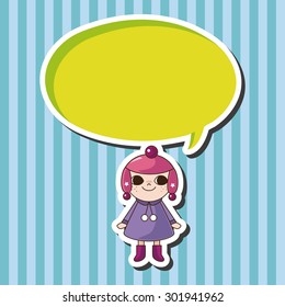 lady girl cartoon theme elements