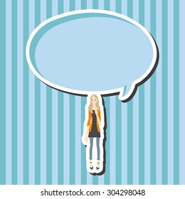 lady girl cartoon theme elements vector,eps