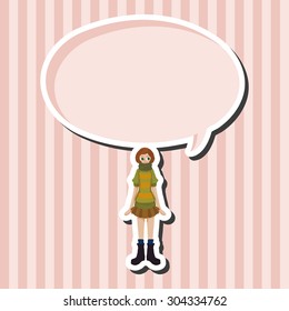 lady girl cartoon theme elements