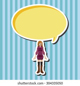lady girl cartoon theme elements