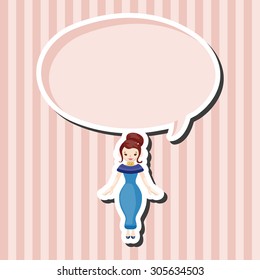 lady girl cartoon theme elements