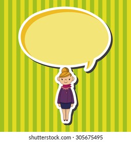 lady girl cartoon theme elements vector,eps