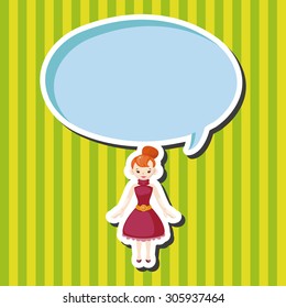 lady girl cartoon theme elements