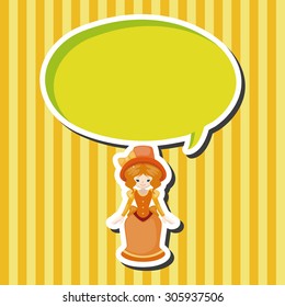 lady girl cartoon theme elements