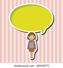 lady girl cartoon theme elements vector,eps