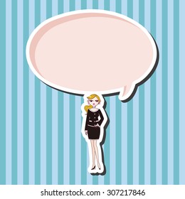 lady girl cartoon theme elements