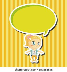 lady girl cartoon theme elements