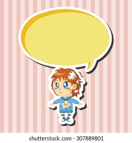 lady girl cartoon theme elements