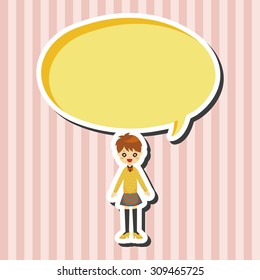 lady girl cartoon theme elements