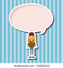 lady girl cartoon theme elements