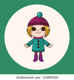 lady girl cartoon theme elements