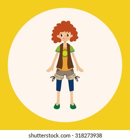 lady girl cartoon theme elements vector,eps