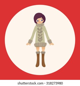 lady girl cartoon theme elements vector,eps