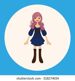 lady girl cartoon theme elements vector,eps
